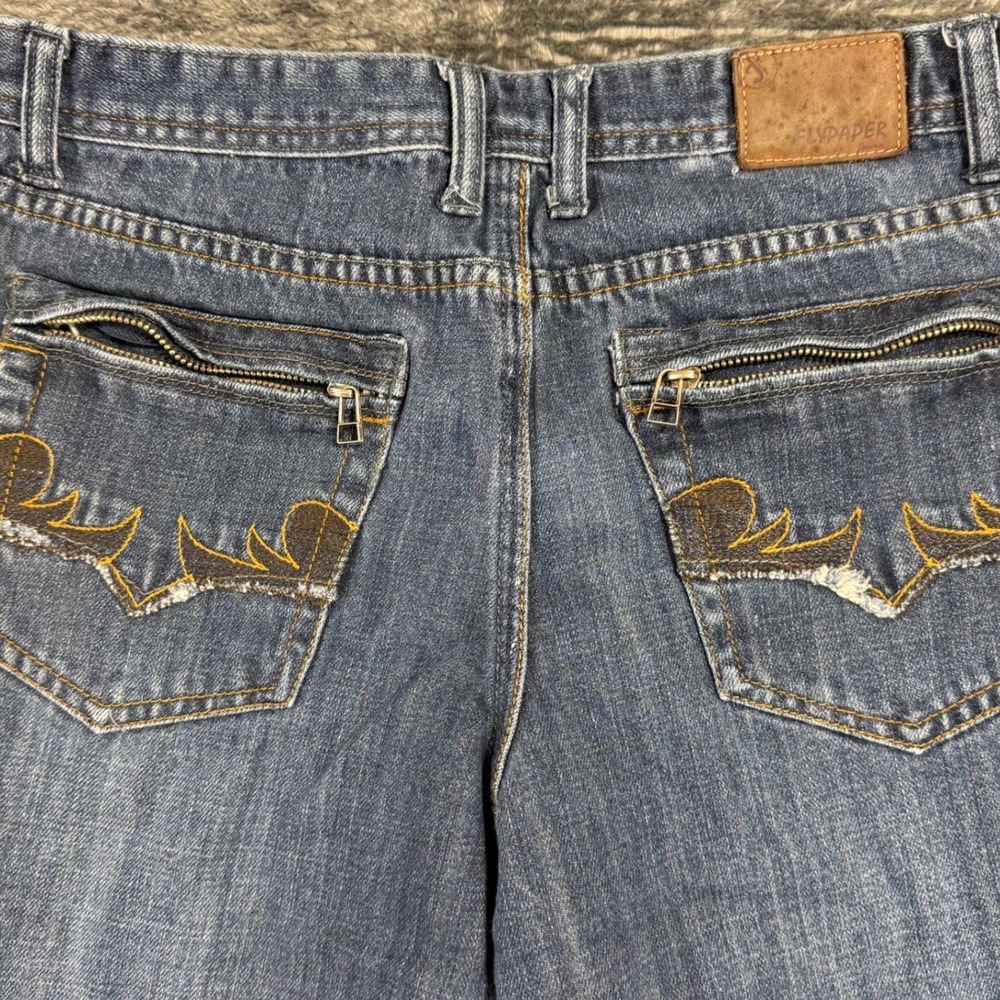 Flypaper Jeans Mens‎ 33x28 Blue Excellent Straight Leg Cotton Zipper Pocket 2065 - Picture 11 of 12